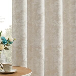 Elegant Cream Chenille Jacquard Curtains